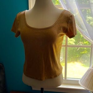 Wild Fable Scoop Neck Heathered Crop Top